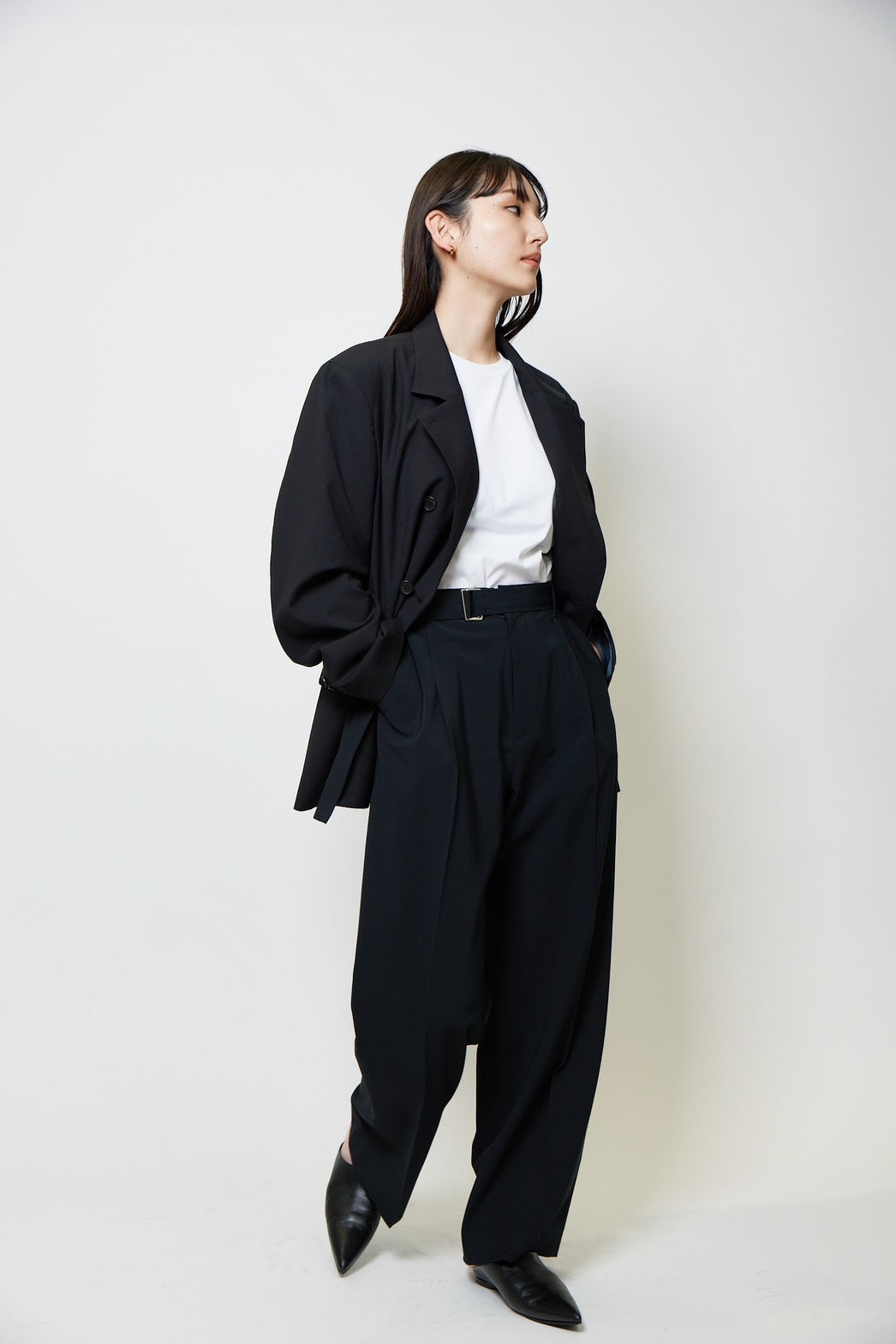 Nodas Belted Tuck Wide Pants 豪華な - パンツ