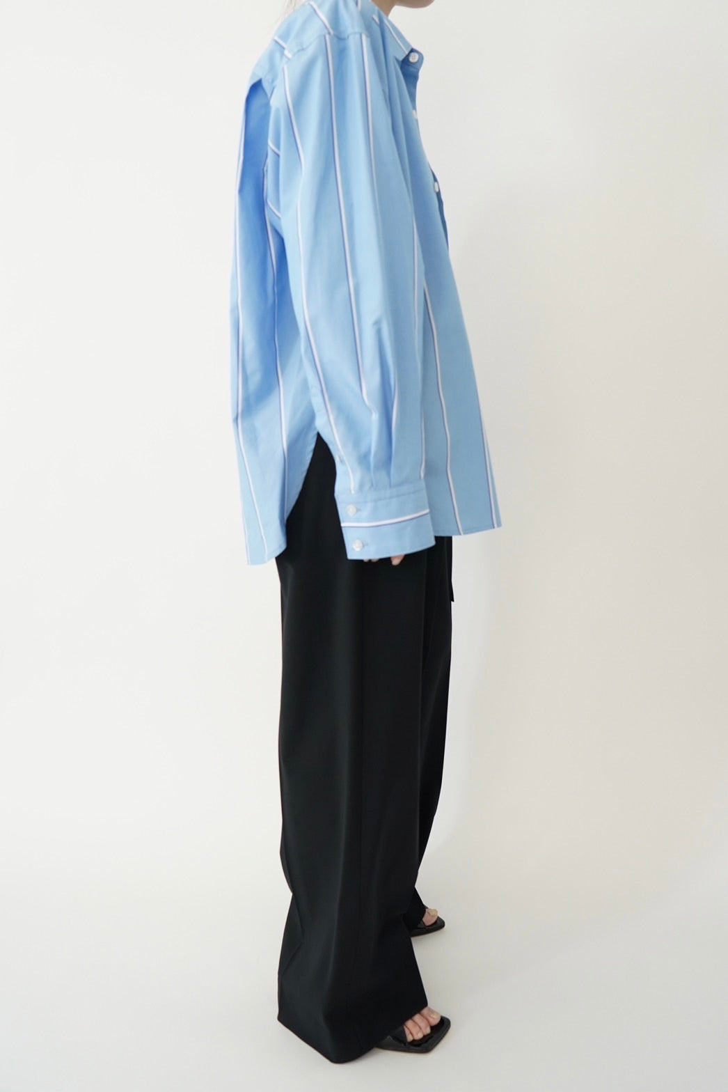 Basic oversized shirt - BLUE STRIPE