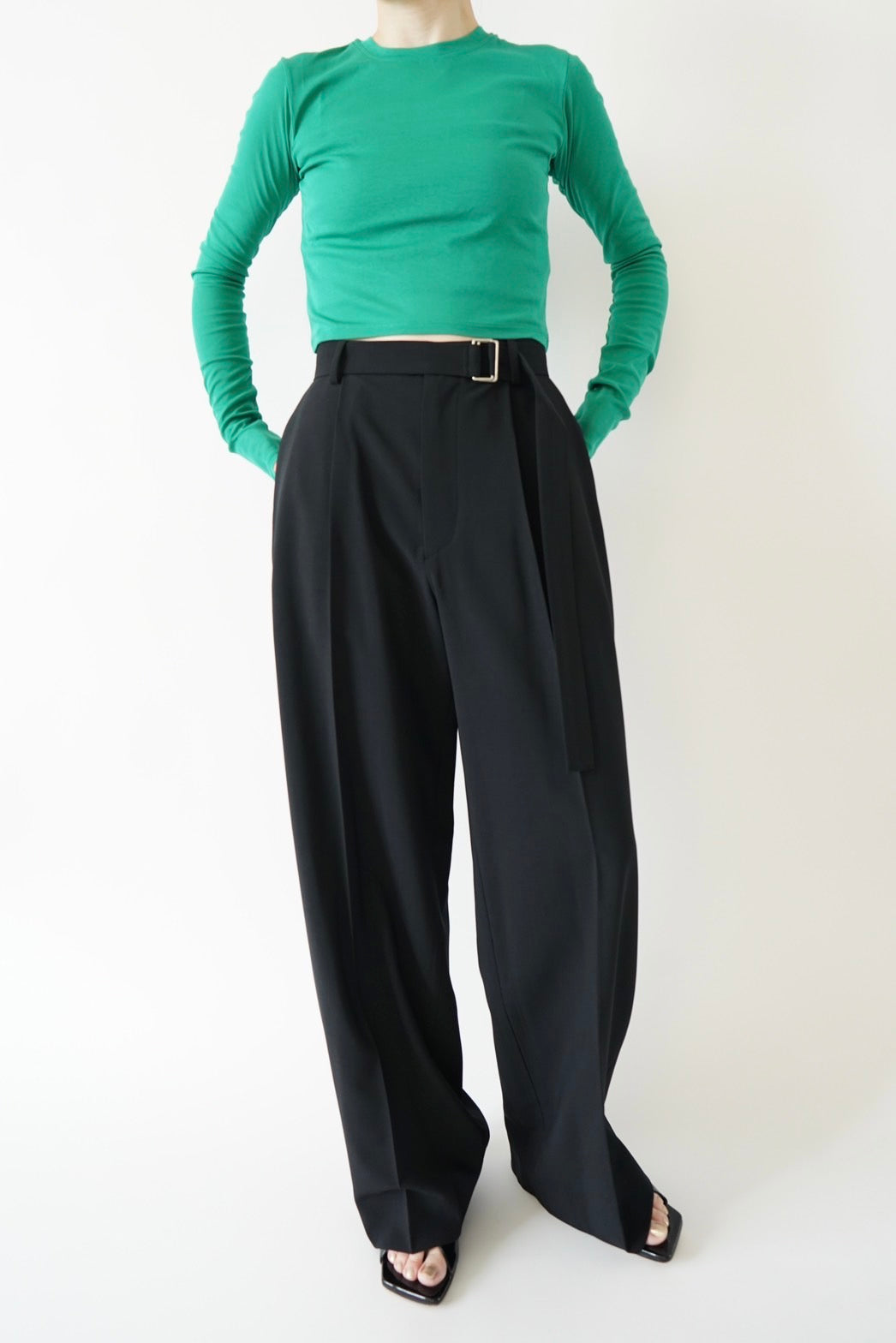 Nodas Belted Tuck Wide Pants レビューを書けば送料当店負担