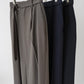 Belted tuck pants - NAVY