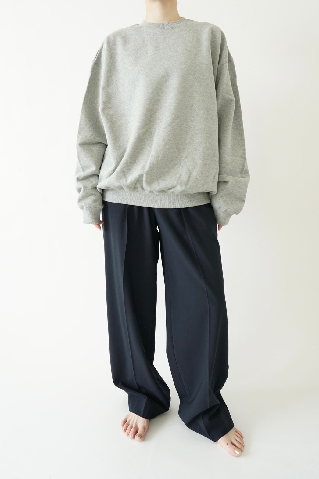 メンズyoke piping sweat navy Mサイズ