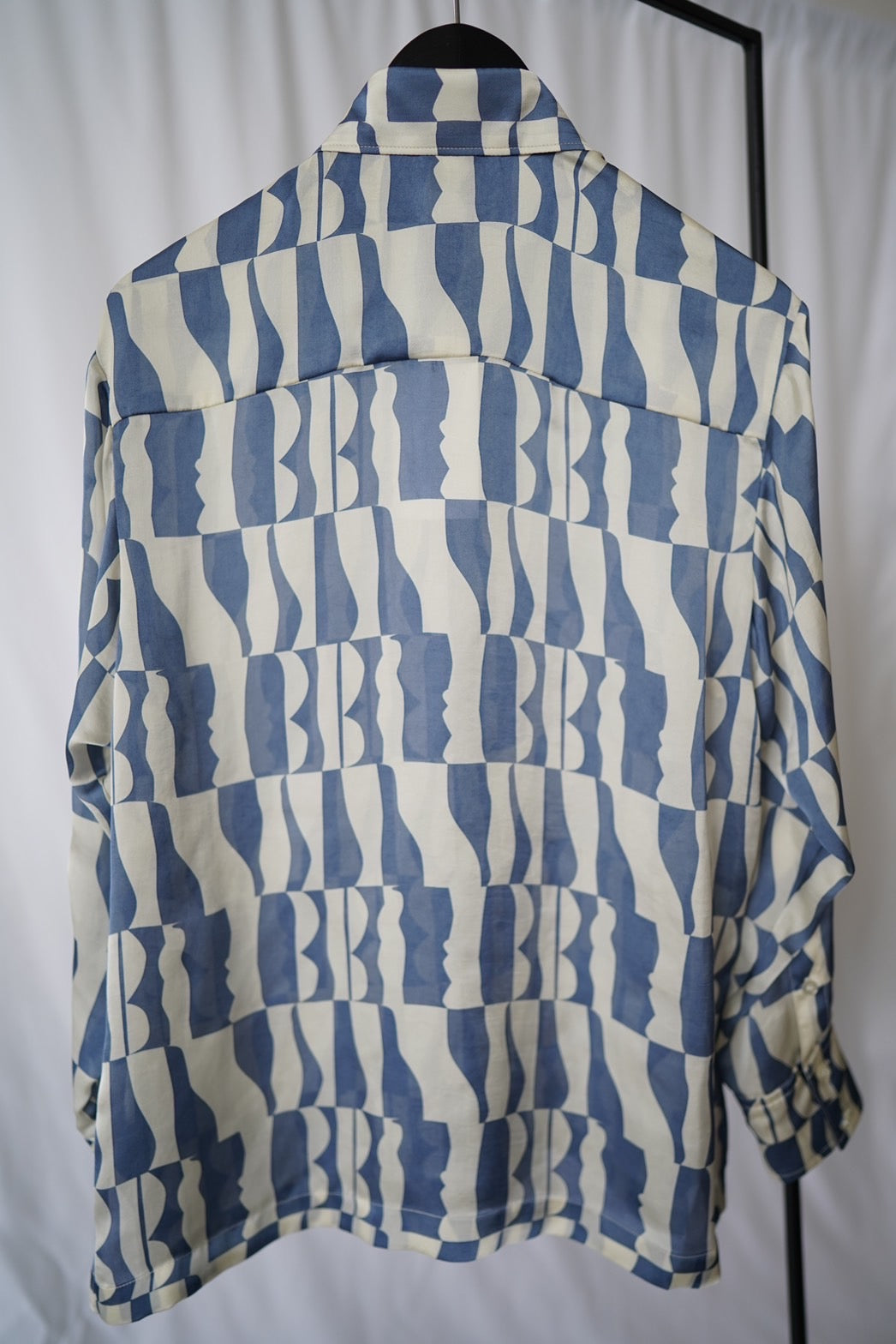 Print Long Sleeve Shirt - BLUE