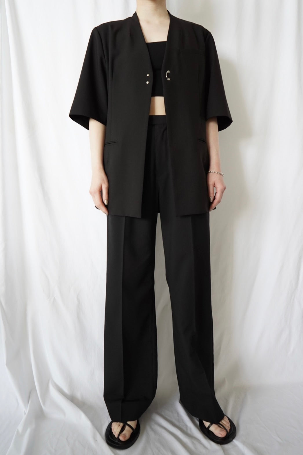 Straight Trousers - BLACK
