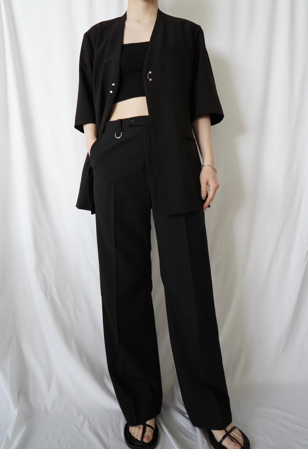 Straight Trousers - BLACK
